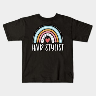 Hair Stylist For Women Hairstylist Rainbow Kids T-Shirt